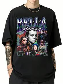 Bella Ramsey Multi-Role Character Graphic T-Shirt, Unisex Cotton T-Shirt For The Last Of Us Fans - Black - View 1