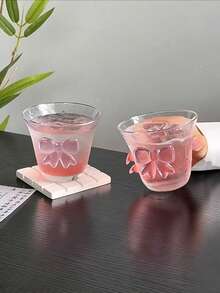 1个手工3D蝴蝶结玻璃杯，法式优雅拿铁蝴蝶结玻璃杯，ins风奢华果汁/饮料玻璃杯，多功能、多用途、多风格玻璃茶杯，适用于餐厅、客厅、咖啡馆、派对、礼品 - 彩色 - 查看 9