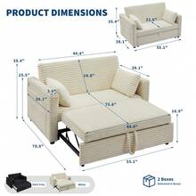 Sofa Bed Set - Beige - View 2