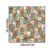 Snakes And Ladders Game Mat, Colorful Bohemian Style Polyester Material Game Pad, Washable Tablecloth, Suitable For Family Game Nights, Parties, Home Decor, Reusable, Multiple Sizes Available - AKUAN - View 22