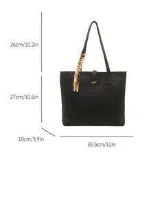 New Arrival Luxury Patterned Versatile Women Shoulder Tote Bag - Black - View 3