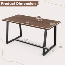 72-Inch Rectangular Dining Table With Integrated 2-Bottle Wine Rack And Condiment Holder Large Industrial Kitchen Table With Metal Footrest And Sturdy Frame For 6-8 People - Rustic Brown - 查看 4