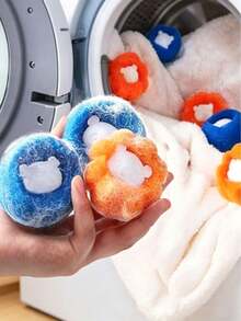 10/8/5/3/1 Pc Pet Laundry Balls - Electricity-Free Washing Machine And Dryer Balls, Reusable Laundry Cleaning Balls With Anti-Clogging Technology, Suitable For All Washers/Dryers, For Machines. Ideal Choice For Dog & Cat Owners To Prevent Lint, Fur, Etc. Pet Hair Removal Laundry Accessory, Laundry Room Decor, Cute Animal Pattern, Textured Surface. - Multicolor - View 2