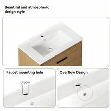 75cm Bathroom Cabinet In Light Oak With Ample Storage Space – 2 Drawers - Unta - View 4