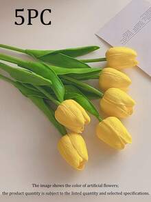 3 Peças Flores de Tulipa Artificiais, Branco/Rosa/Amarelo/Vermelho, Adequadas para Decoração Doméstica, Decoração de Sala de Estar/Quarto, Plantas Artificiais, Decoração de Primavera, Casamento, Quarto, Mesa, Decoração de Jardim, Acessórios de Quarto, Decoração de Primavera, Presente de Verão, Presente para Ele, Presente para Ela - Multicolorido - Visão 24