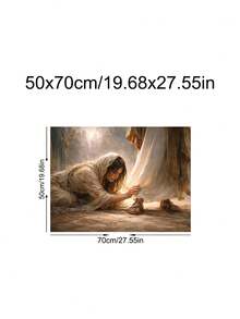 1pc Christian Art, Bible, Religious, Healed By Him,Touching The Hem Of Jesus' Garment Poster,Festival Gift,Suitable For Bedroom,Living Room,Wall Arts,Wall Decor,Home Decor,Room Decor, Canvas Wall Art, Posters, Wall Art With Frame, Optional Frame ﻿ ﻿ - 1PCS - View 13