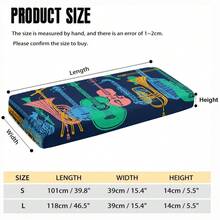 1 pieza Cubierta decorativa plana 2D para teclado de piano, apta para teclados electrónicos de 61/88 teclas - Patrón de notas musicales | Cubierta protectora fácil de limpiar (Teclado no incluido) - Ver 14