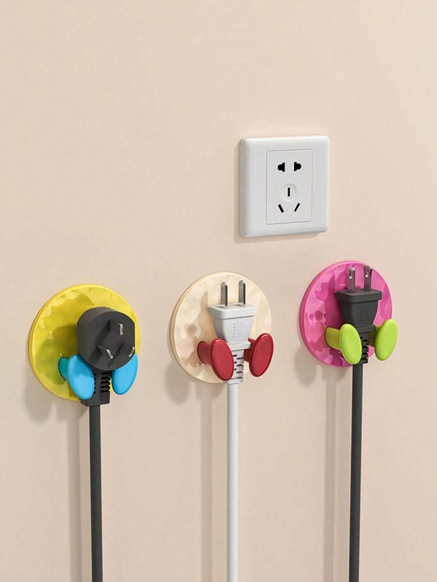 1/2 móc treo ổ cắm không cần khoan, giá treo dây điện nhà bếp, giá treo chìa khóa, giá để ô, giá đỡ công tắc tường đa năng, móc lưu trữ phích cắm, thích hợp cho nhà bếp, phòng tắm, phòng học, phòng khách, ký túc xá, đầu giường. - Xem 1