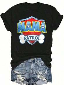 Vintage Women's Short-Sleeved T-Shirt With Vintage Paw Print Logo Design, Fashionable And Casual, Elegant Look, Soft And Comfortable Fabric, Essential For Spring/Summer, Breathable Material, Charming Design, Summer Clothing, Festival Outfit For Women's Summer Tops. - 黑色 - 查看 12