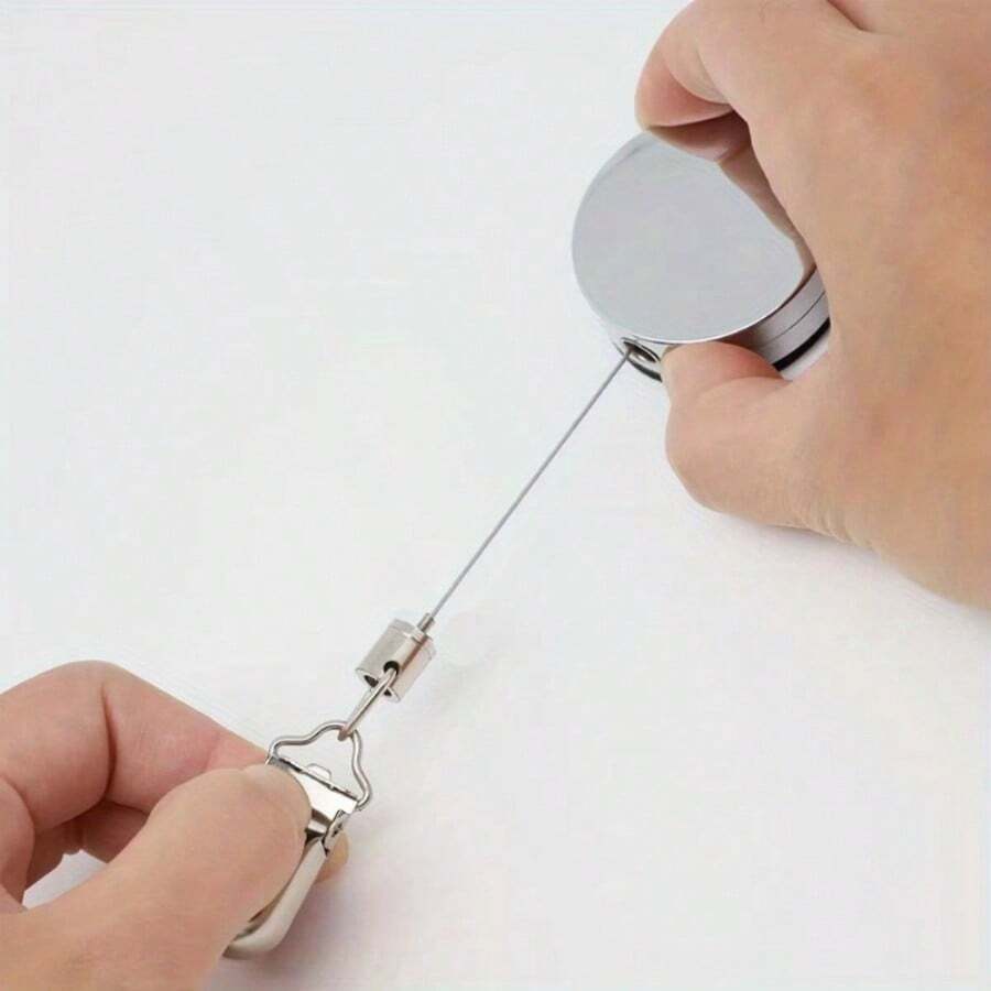 2pcs Retractable Easy-Pull Hat Clips, No-Drill Metal Clips, Adhesive Hat Storage Clips, 60cm Extendable Length, Suitable For Towel, Key Storage, Kitchen Bathroom Hanging Hook Storage