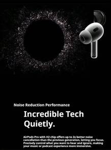 Apple 全新苹果 AirPods Pro 第二代 | 功能齐全 | 外观精美 | USB-C 充电盒 | 主动降噪 | 沉浸式空间音频 | 通透模式 | 适用于 iPhone 的无线蓝牙耳机 | 无线降噪耳机 | MagSafe 磁吸充电 | 便携 | 兼容苹果设备的自适应均衡 - 查看 8
