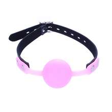 Adult Sex Toys Mouth Plug Silicone Mouth Ball Fetish SM Mouth Gag Sex Restraints Flail Props - Pink - View 1
