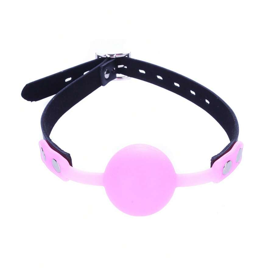 Adult Sex Toys Mouth Plug Silicone Mouth Ball Fetish SM Mouth Gag Sex Restraints Flail Props - Pink - View 1