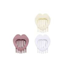 Bộ 4/3 lược cài tóc hình trái tim mờ dành cho nữ, kẹp tóc thiết kế răng chống trượt, kẹp tóc búi cao phía sau đầu, phụ kiện tóc tối giản kiểu Pháp, thích hợp cho lễ hội và tiệc tùng. - Trái tim rỗng ruột với nhiều màu sắc - Xem 19