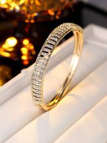 1pc Luxury Hollow Tennis Style Bracelet, Suitable As Gift For Girlfriend Or Best Friend - Bracelet - View 8