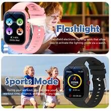 2026新款儿童智能手表，儿童游戏手表，趣味游戏，1.83英寸触摸屏，超低功耗芯片，计步器，摄像头，手电筒，睡眠监测，闹钟，相册，游戏，日历，步数统计，倒计时，计算器，秒表，手电筒 - 彩色 - 查看 6