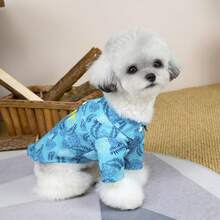 宠物服装、狗狗服饰、小型动物衬衫、沙滩外套、猫咪上衣、四脚宠物套装、小型动物英伦风衬衫 - 藍色 - 查看 10