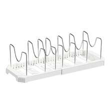 1 PC Retractable Kitchen Utensil Storage Rack, Stainless Steel Countertop Organizer With Lid Holder, Bowl Rack, Drip Tray And Drawer - Grey - View 12
