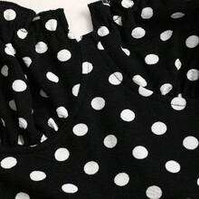 Sweetro Spring/Summer Black & White Polka Dot Sexy Backless Spaghetti Strap Dress For Women - Rojo - Ver 4