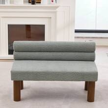 Oversized Modern Minimalist Bench, Armless Design, Wooden Frame, Ideal For Dining Room/Bedroom/Entryway - Green - View 1
