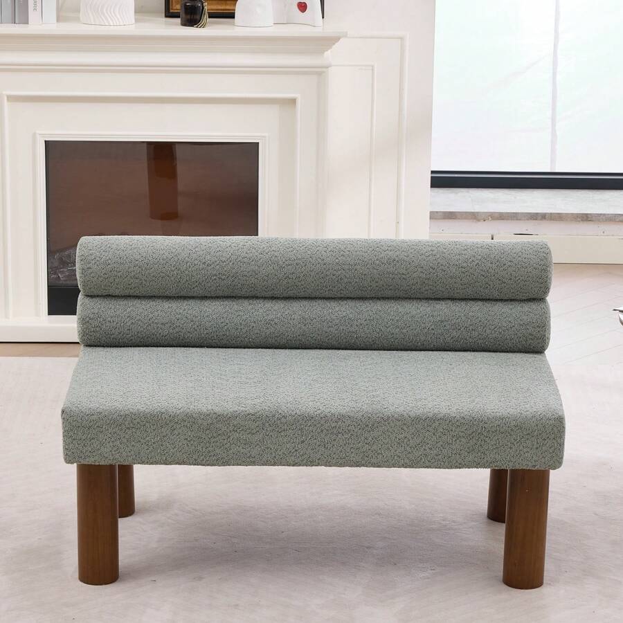 Oversized Modern Minimalist Bench, Armless Design, Wooden Frame, Ideal For Dining Room/Bedroom/Entryway - Green - View 1