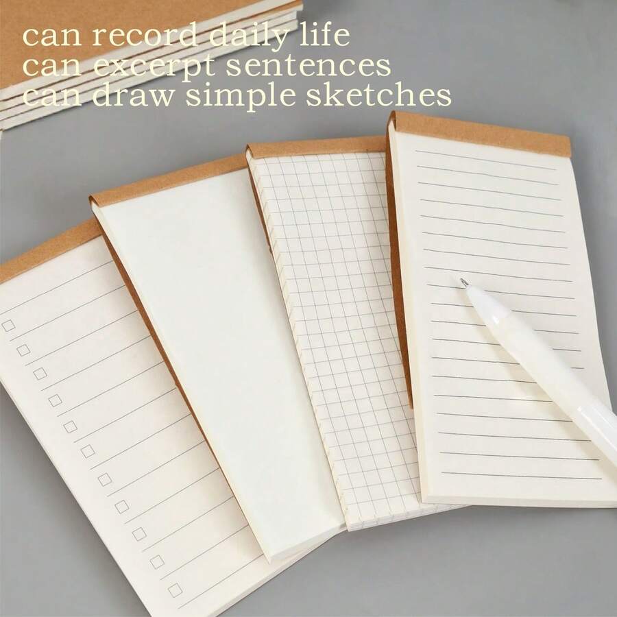 1pc Vintage Style Portable Kraft Paper Cover Notebook, To-Do List, Office, Planning, Multi-Function Tear-Off Memo Pad, 50 Sheets, Rectangular, Non-Sticky Student Planner Memo Pad, Flip-Up Notepad, Kraft Paper Memo Book, Planner Notebook, Lined Notebook, Grid Notebook, Blank Notebook, Checklist Notebook
