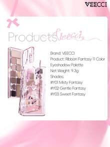 VEECCI 11-Color Ribbon Eyeshadow Palette, Long-Lasting And Smudge-Proof, Matte Shades With Low Saturation, Pearlescent Multi-Color Smooth And Radiant Finish, Create Natural Dimensional Eye Makeup, Suitable For Beginners - #Y02 Gentle Fantasy - View 10