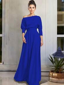 Vestido Largo Elegante Moda Casual Anastacia - Azul Rey - Ver 6