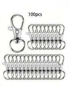 25/30/35/40/50/100pcs Rotatable Spring Clasp, Premium Metal Lobster Claw Hooks, Suitable For Lanyards, Keychains, Rings, Bags, Tags, Jewelry Making And DIY Crafts - Keychain - View 6