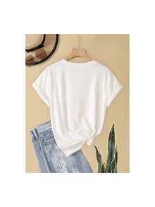 Skull Monogram T-Shirt For Women - White - View 2
