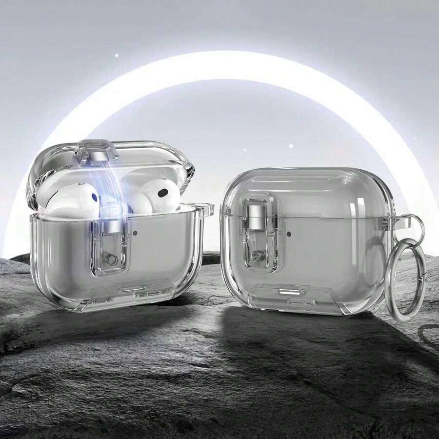 1 chiếc ốp tai nghe khóa hình ngôi sao tối giản, vỏ bảo vệ tương thích với tai nghe Apple. - Nhiều màu - Xem 1