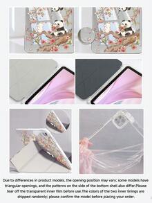 樱花树上熊猫图案保护套，兼容 iPad Air 8(M4)2026(11 英寸)、Air 4/5 10.9 英寸、7/8/9 10.2 英寸，内置笔槽，兼容三星 Tab S6 10.4 英寸，兼容 Kindle 第 11 代(2022/2024)、Kindle Clara 2E、Clara Colour、Clara BW (6 英寸) 和 Libra Colour (7 英寸)，可爱少女风时尚设计，可作平板电脑桌面装饰，生日和节日礼物。 - 彩色 - 查看 6