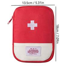 1/2 Peças Bolsa de Armazenamento de Medicamentos Portátil Multifuncional, Adequada para Viagens, Casa, Escritório e Outras Ocasiões - Vermelho - Visão 4