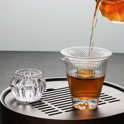 Dụng cụ pha trà bằng thủy tinh di động, lưới lọc bằng thủy tinh borosilicate trong suốt, phụ kiện trà Kung Fu thiết yếu, lưới lọc lá trà dễ vệ sinh.