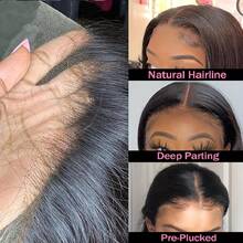 13X4 Lace Frontal Closure Human Hair Straight Transparent Lace Closure Ear To Ear Lace Frontal Closure Human Hair For Women Pre Plucked Lace Front Closure Straight Hair Natural Black Color - Natural Black - View 5