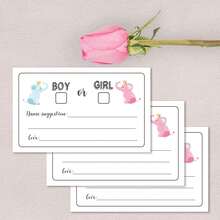 25/50 Thẻ Bỏ Phiếu Tiết Lộ Giới Tính Hình Voi, Thẻ Bỏ Phiếu Tiết Lộ Giới Tính Bé Trai hoặc Bé Gái cho Tiệc Tiết Lộ Giới Tính, Kích thước 3.5 x 2 inch - Nhiều màu - Xem 6