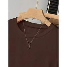 3pcs Women Summer Casual Solid Color Tops, Fashion Minimalist Style, Suitable For Sports, Outdoor, Back To School, Pink, Apricot, Brick Red, Women T-Shirts - 多色-14 - 查看 6