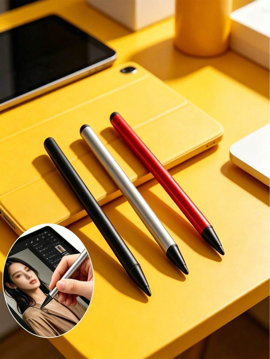 3pcs Dual-Tip Portable Touch Screen Stylus Pen Set For Smartphone, Tablet, GPS - Multicolor - View 1