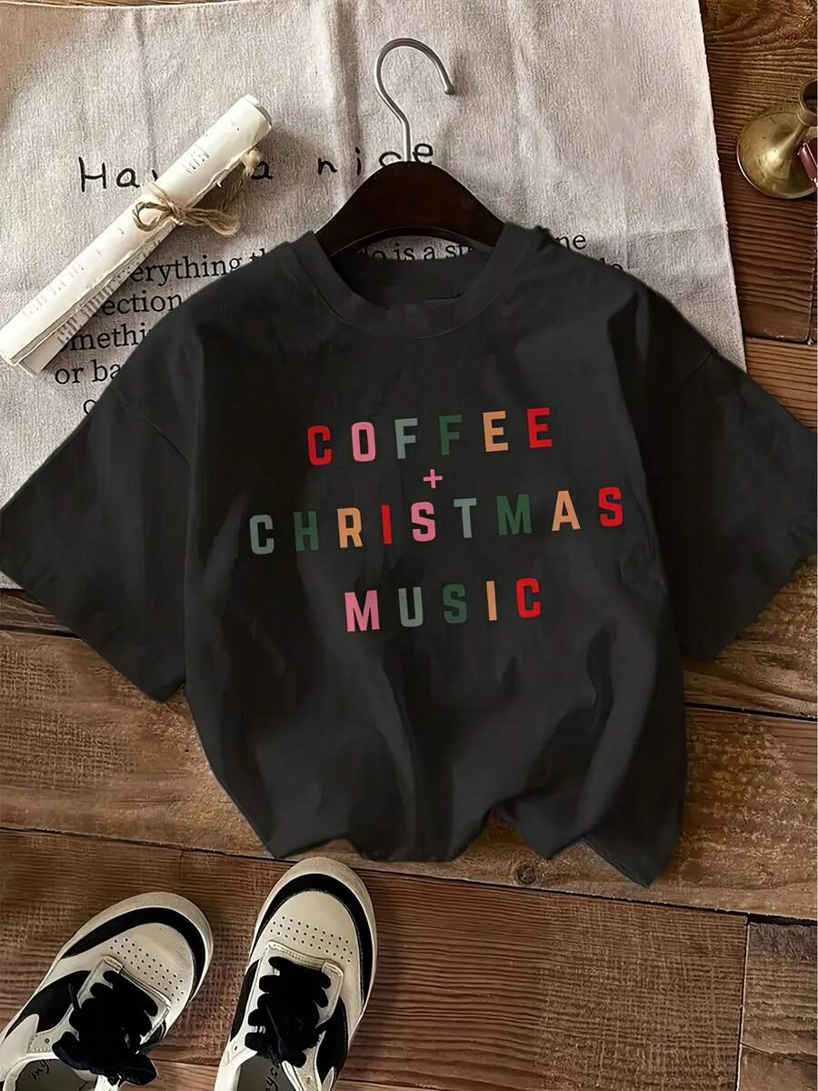 Women's Short Sleeve Crew Neck T-Shirt - Casual Short Sleeve Crew Neck T-Shirt For Spring/Summer, Machine Washable, Non-See-Through Fabric, Suitable For Everyday Casual Wear - In Stock - Women's Clothing - Unisex Vintage Street Style Loose Fit Cotton Short Sleeve Crew Neck T-Shirt. - 黑色 - 查看 1