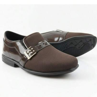 Sapato Social Infantil Masculino Confort Café
