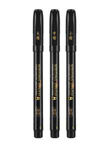 Set de 3 piezas de pinceles de caligrafía china con purpurina, marcadores de arte con tinta negra de 3 tamaños para caligrafía, lettering a mano e ilustración - Conjuntos - Ver 10