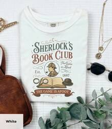 Book Club T-Shirt | The Game Is Afoot Tee - Black - View 2