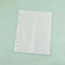 A5 A6 A7 10PCSTransparente archivador cuaderno 6 agujeros hoja suelta DIY bolsa para documentos carpeta anillos PVC carpeta de encuadernación de almacenamiento - A7 normal 2 cuadrículas - Ver 8