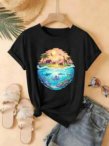 Women T-Shirts - Black - View 2