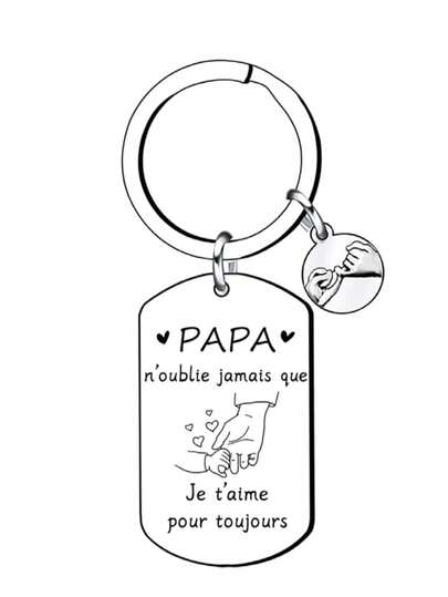 Father's Day Gift, Best Dad Ever Keychain, Dad Baptism Gift, Men's Gift, Keychain With Slogan, Casual, Party, Cute, Street, Elegant, Zinc Alloy
