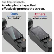 适用于 Osmo Pocket 4/3 的 4 件套（2 个镜头保护膜 + 2 个屏幕保护膜），超清晰钢化玻璃材质，防刮擦且无气泡。 - 查看 4