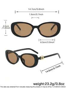 1pc Small-Frame Square Yellow Lens Y2K Fashion Glasses - Leopard Gray Flakes - View 6