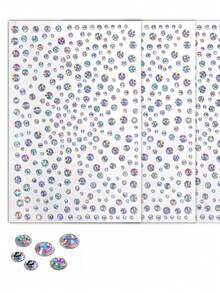 2/1pc 3D Sparkling Starry Rhinestone Face Stickers, DIY Music Festival Party Makeup Decor, Suitable For Hair, Eyes, Face And Body, Valentine's Day Gift Set - Multicolor - View 4