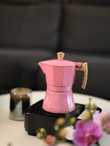 Pink Sparkly Octagon Moka Pot, Aluminum Moka Espresso Coffee Maker, Home Coffee Appliance Back To School - Pink - View 14