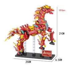 Azure Dragon Building Blocks Handmade DIY Collectible Decor, Holiday Gift Dragon Blocks, Immersive Stress Relief Assembly For Adults, Traditional Myth Chinese Dragon Building Blocks, 3D Interlocking Blocks Adult Stress Relief Toy - Multicolor - View 8
